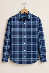 Midnight Blue Plaid Shirt