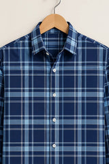 Midnight Blue Plaid Shirt
