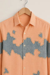 Peach Urban Art Printed Shirt