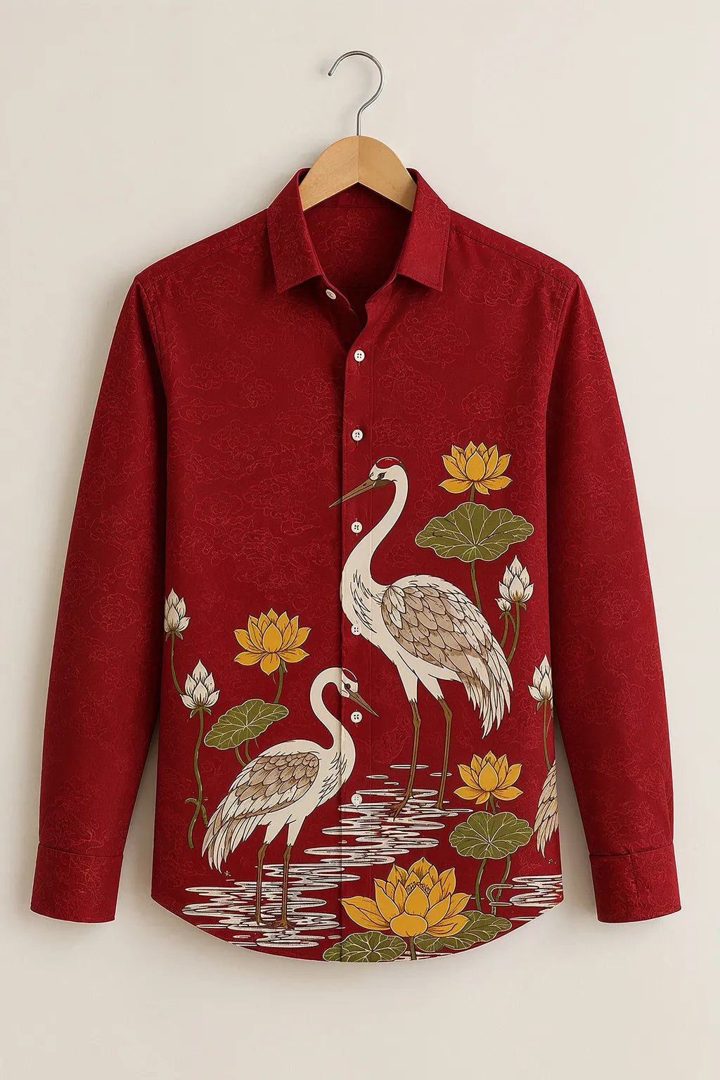 Crane & Lotus Printed Full Sleeve Shirt