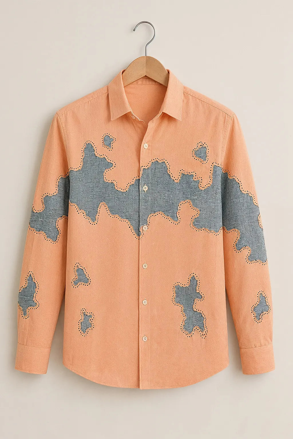 Peach Urban Art Printed Shirt