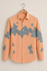 Peach Urban Art Printed Shirt