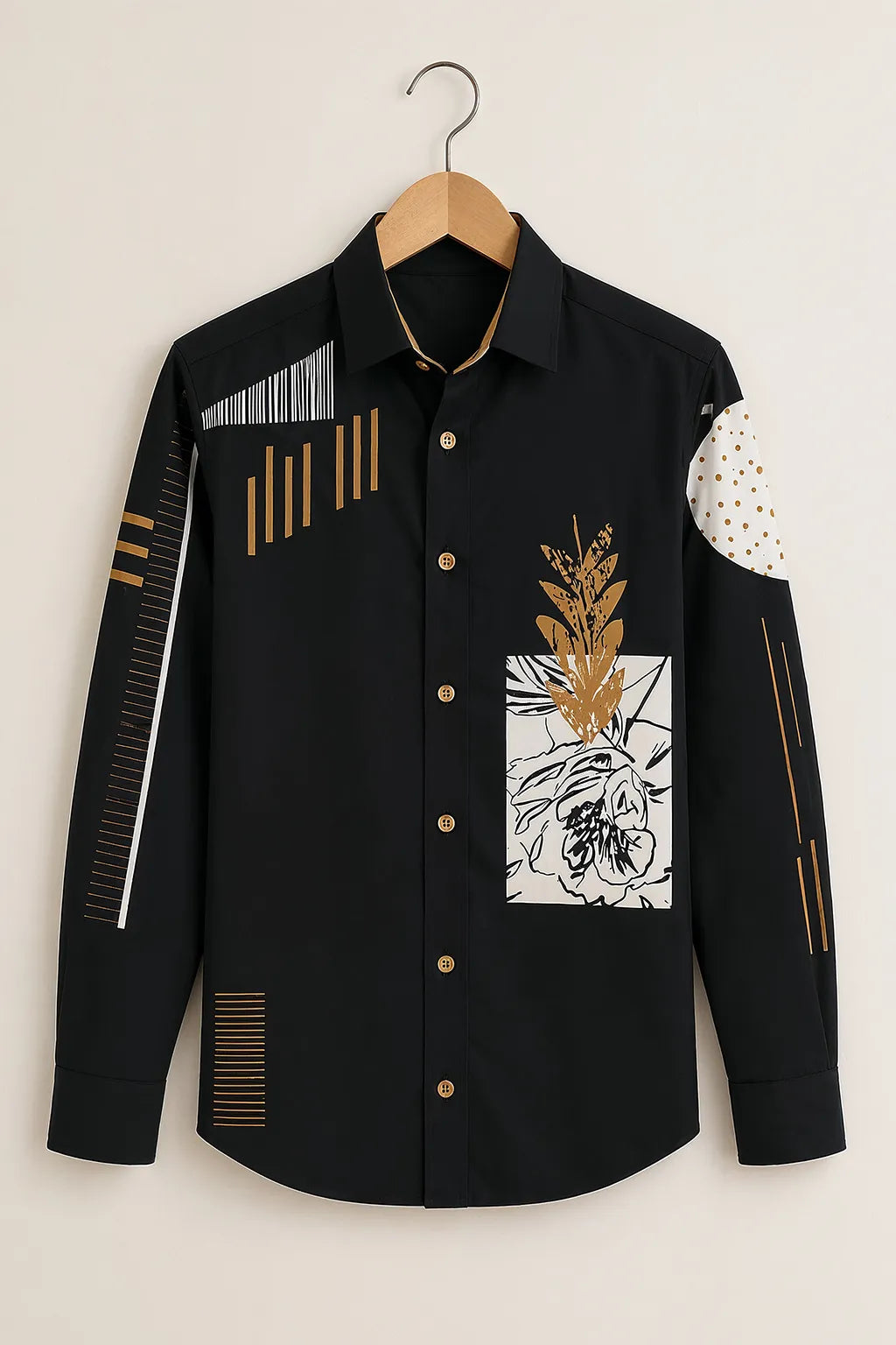 Black Modern Canvas Shirt