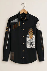 Black Modern Canvas Shirt