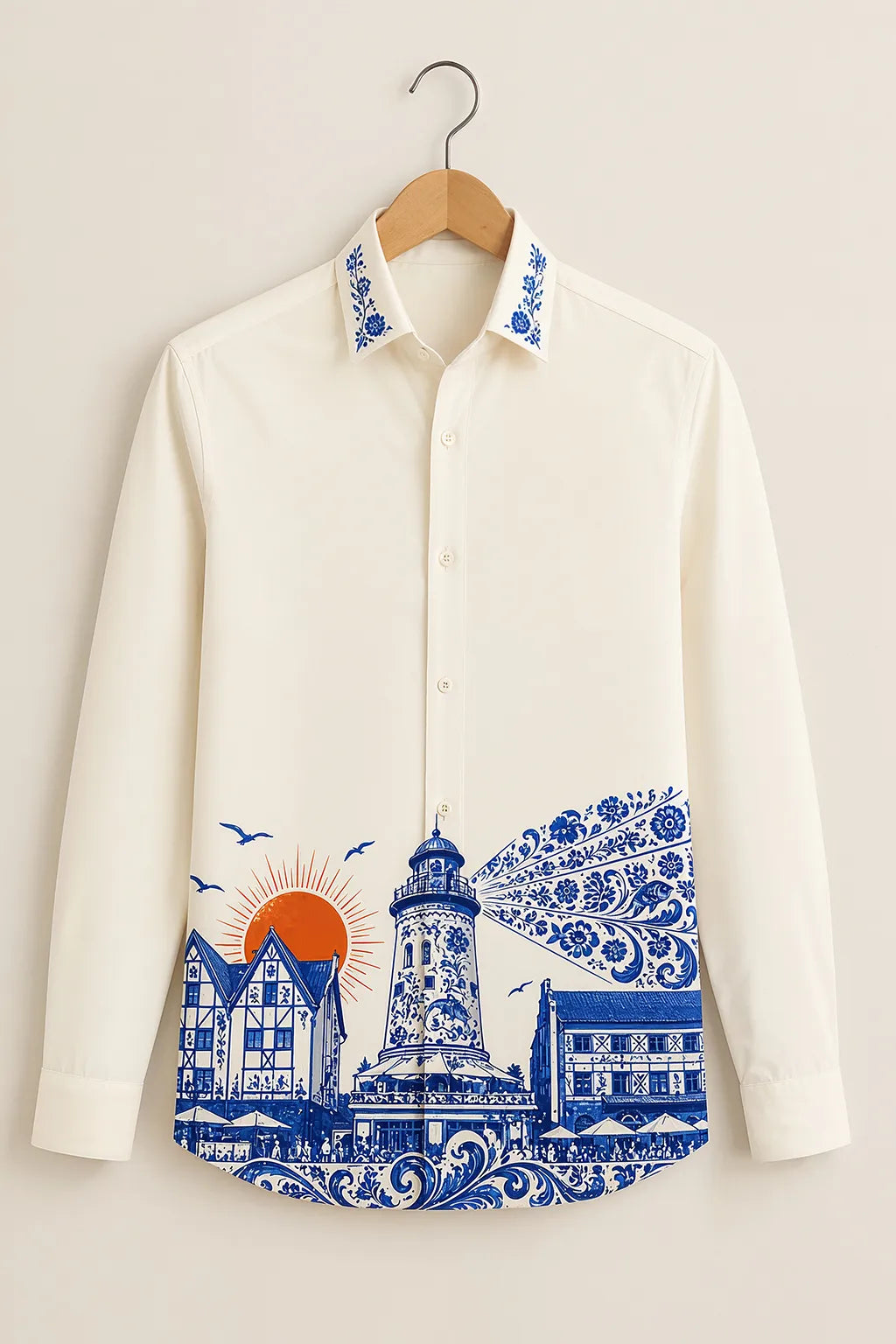 Blue Ocean Lighthouse Art Shirt
