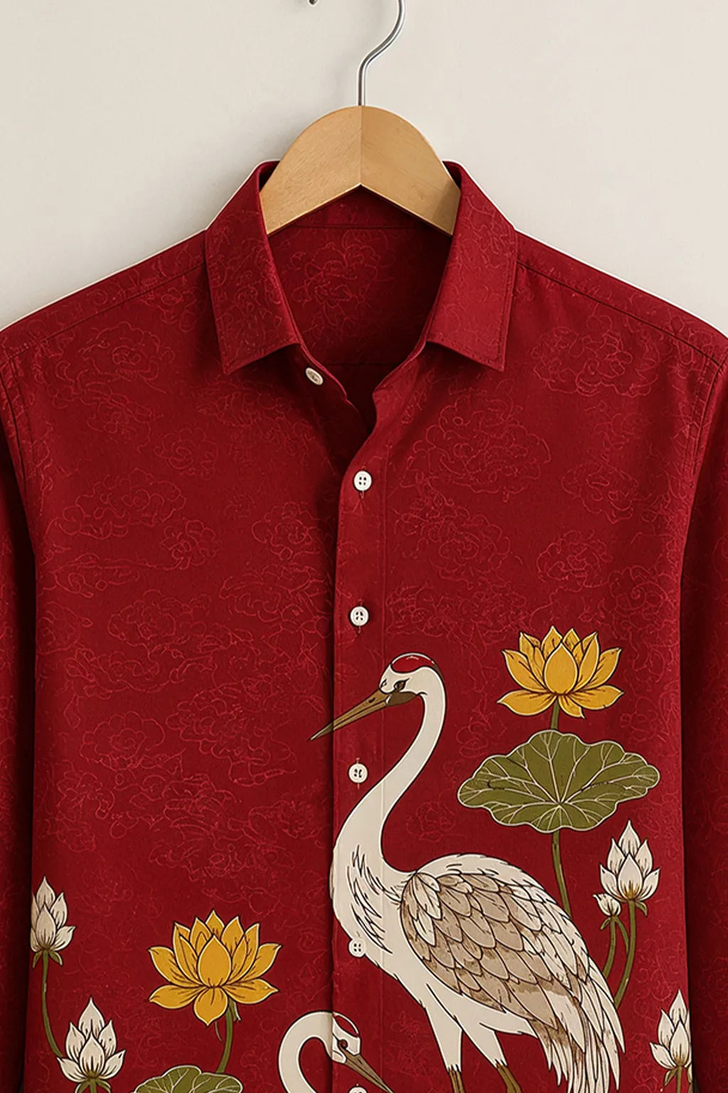 Crane & Lotus Printed Full Sleeve Shirt
