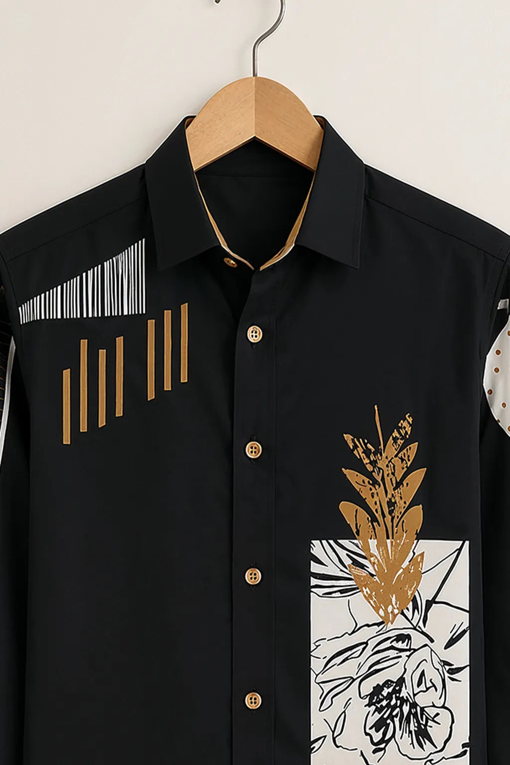 Black Modern Canvas Shirt