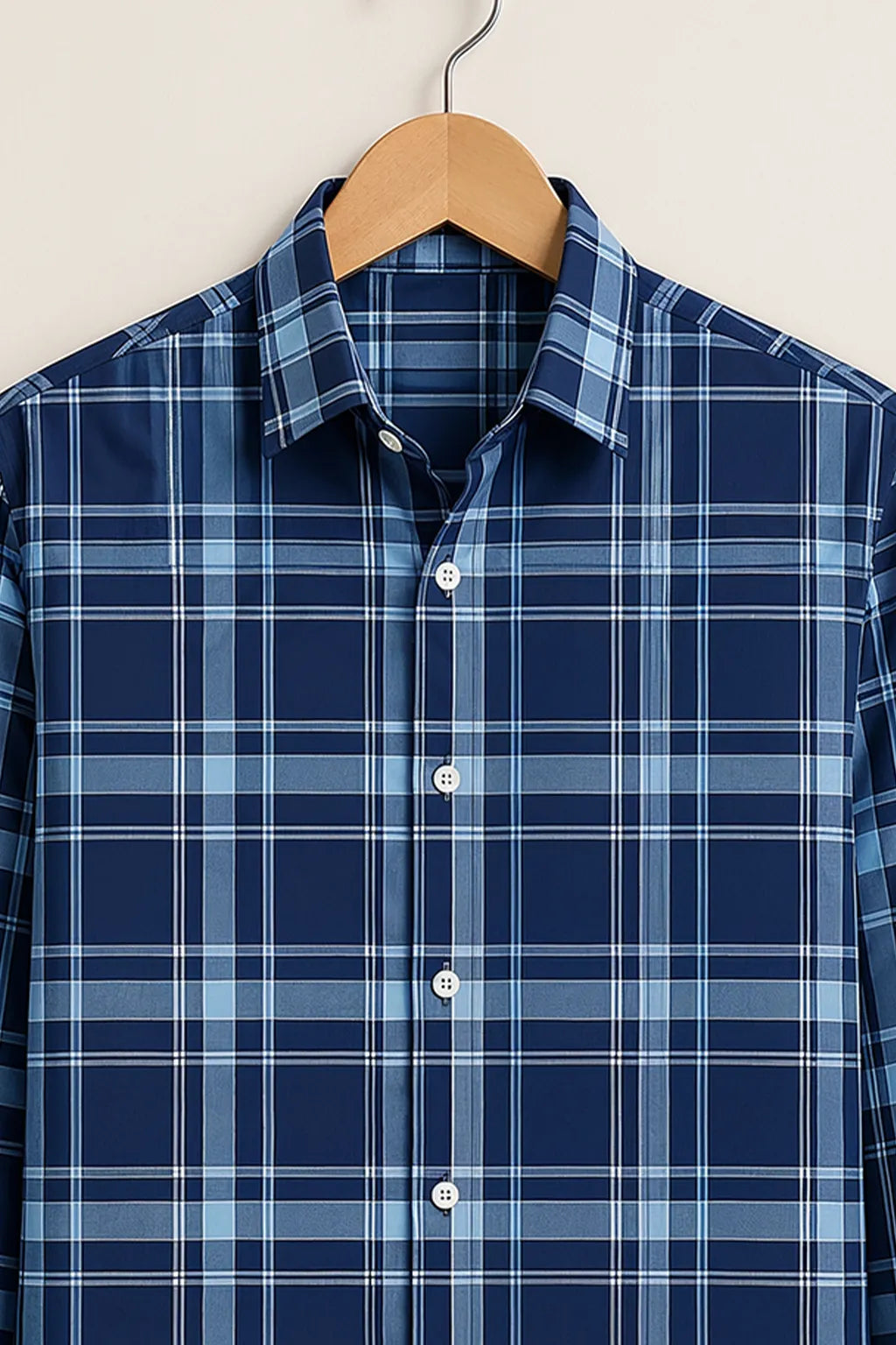 Midnight Blue Plaid Shirt