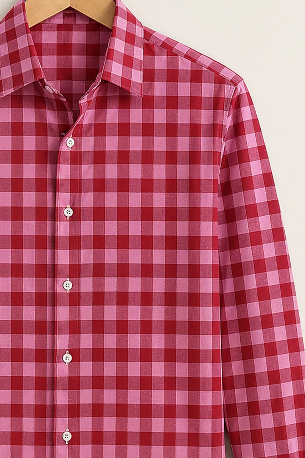 Pink Check Full Sleeve Shirt