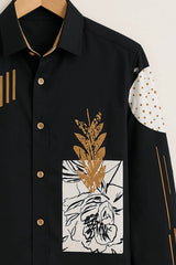 Black Modern Canvas Shirt