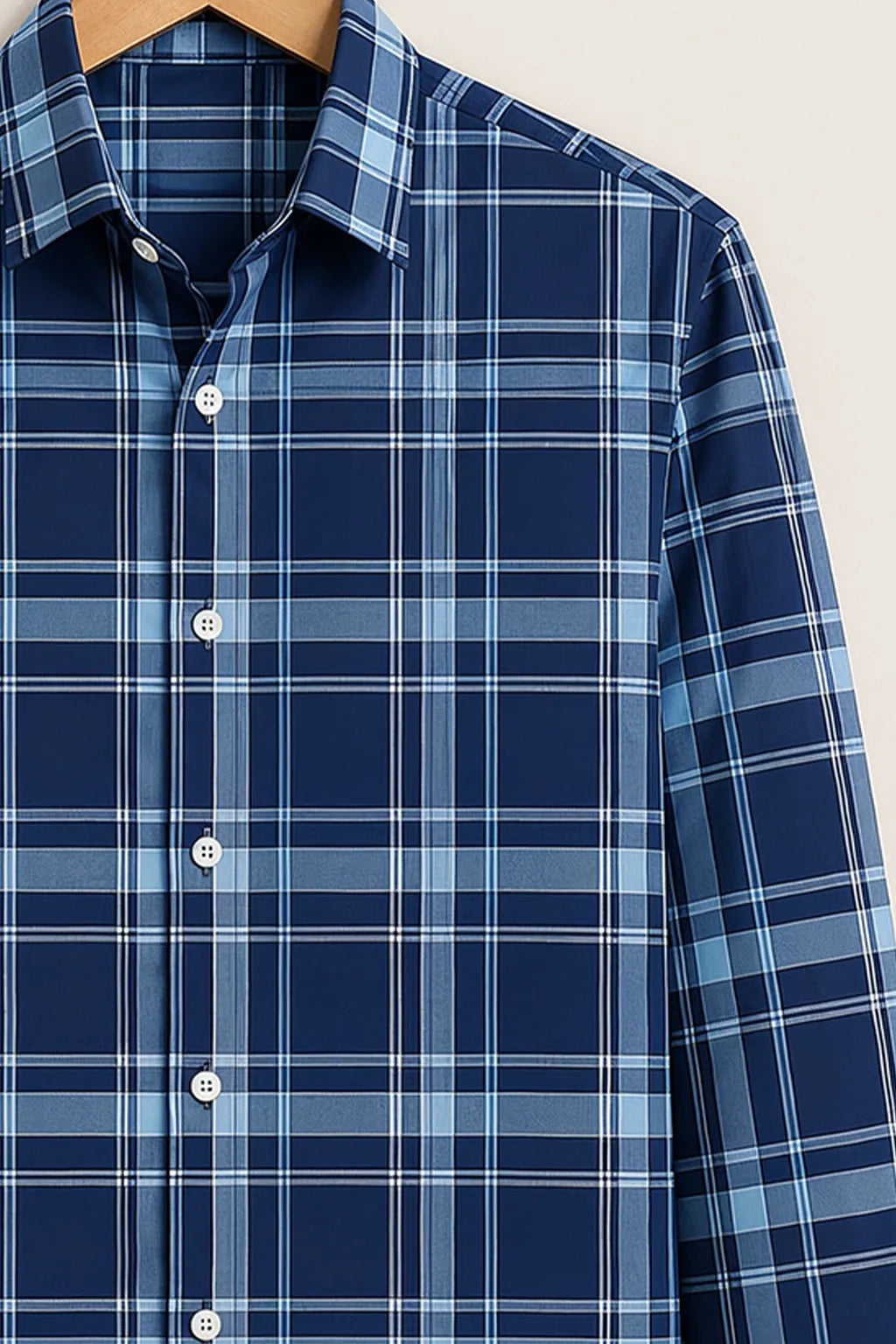 Midnight Blue Plaid Shirt