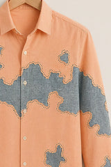 Peach Urban Art Printed Shirt