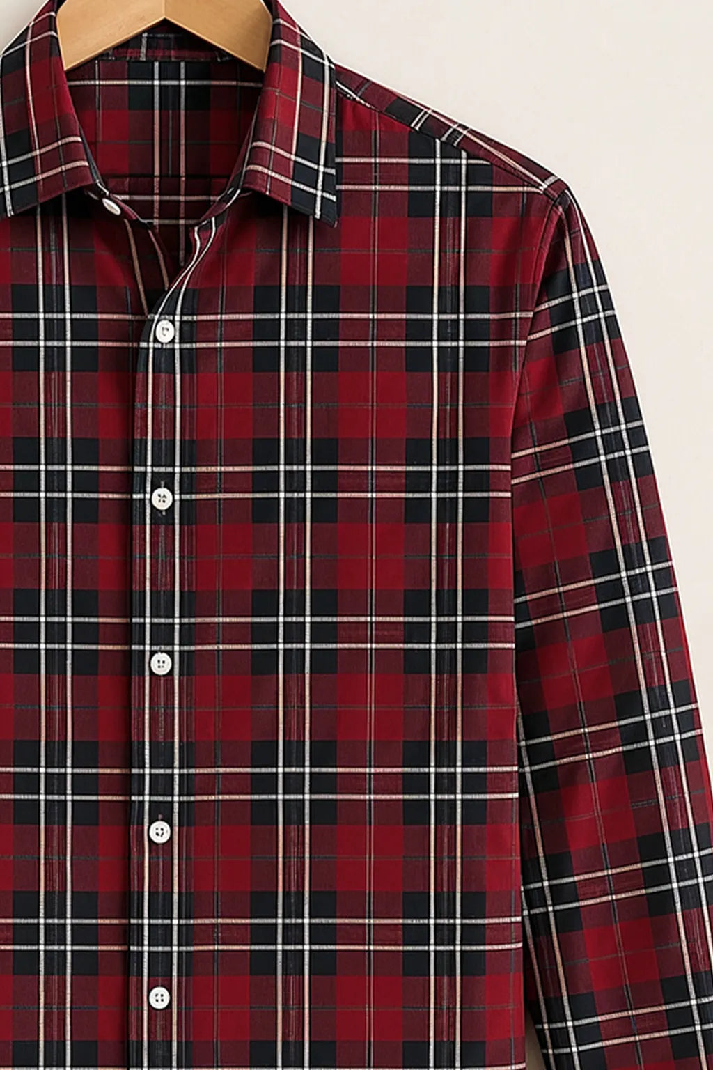 Red Black Vintage Plaid Shirt