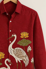Crane & Lotus Printed Full Sleeve Shirt
